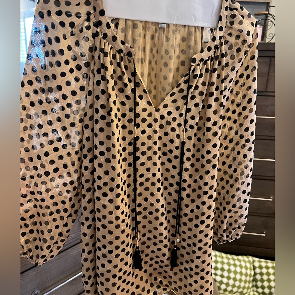Daniel Rainn blouse | small | gold with black polka dots |